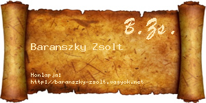 Baranszky Zsolt névjegykártya